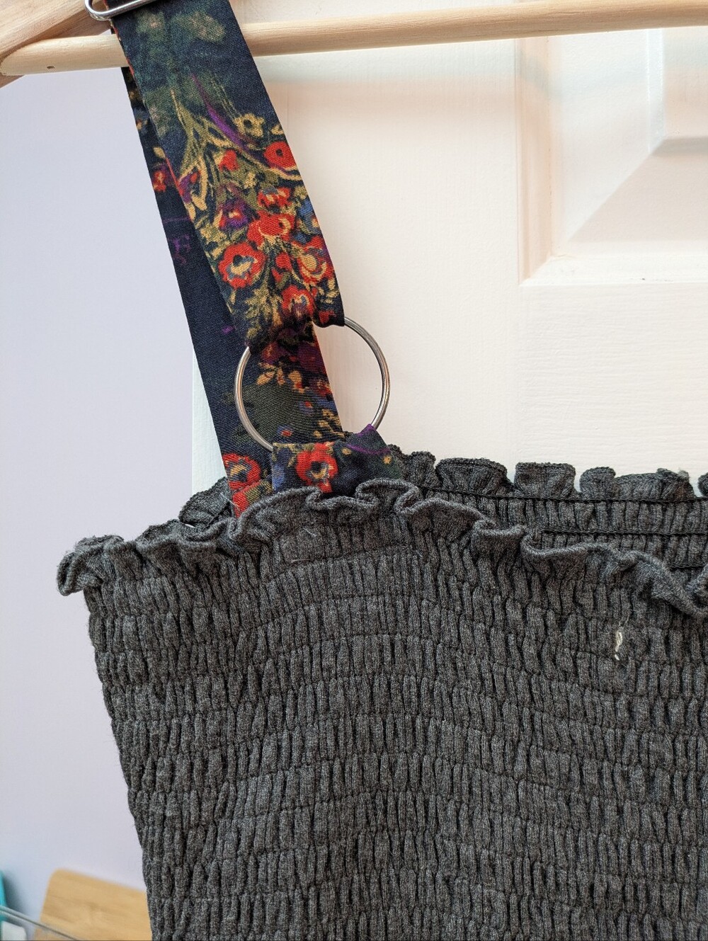 Natural Life Valentine Smocked Patchwork Maxi Dress, XS/ S, Boho, Overall Straps - Picture 3 of 8